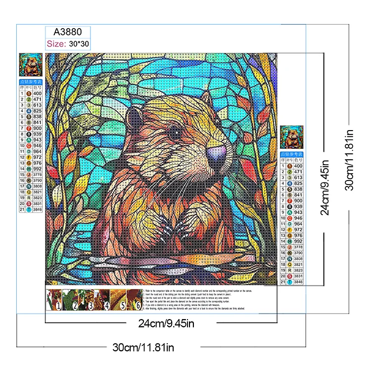 Diamond Painting - Full Round - Horror Ambience Stained  Glass(30*30cm)-1014816.05