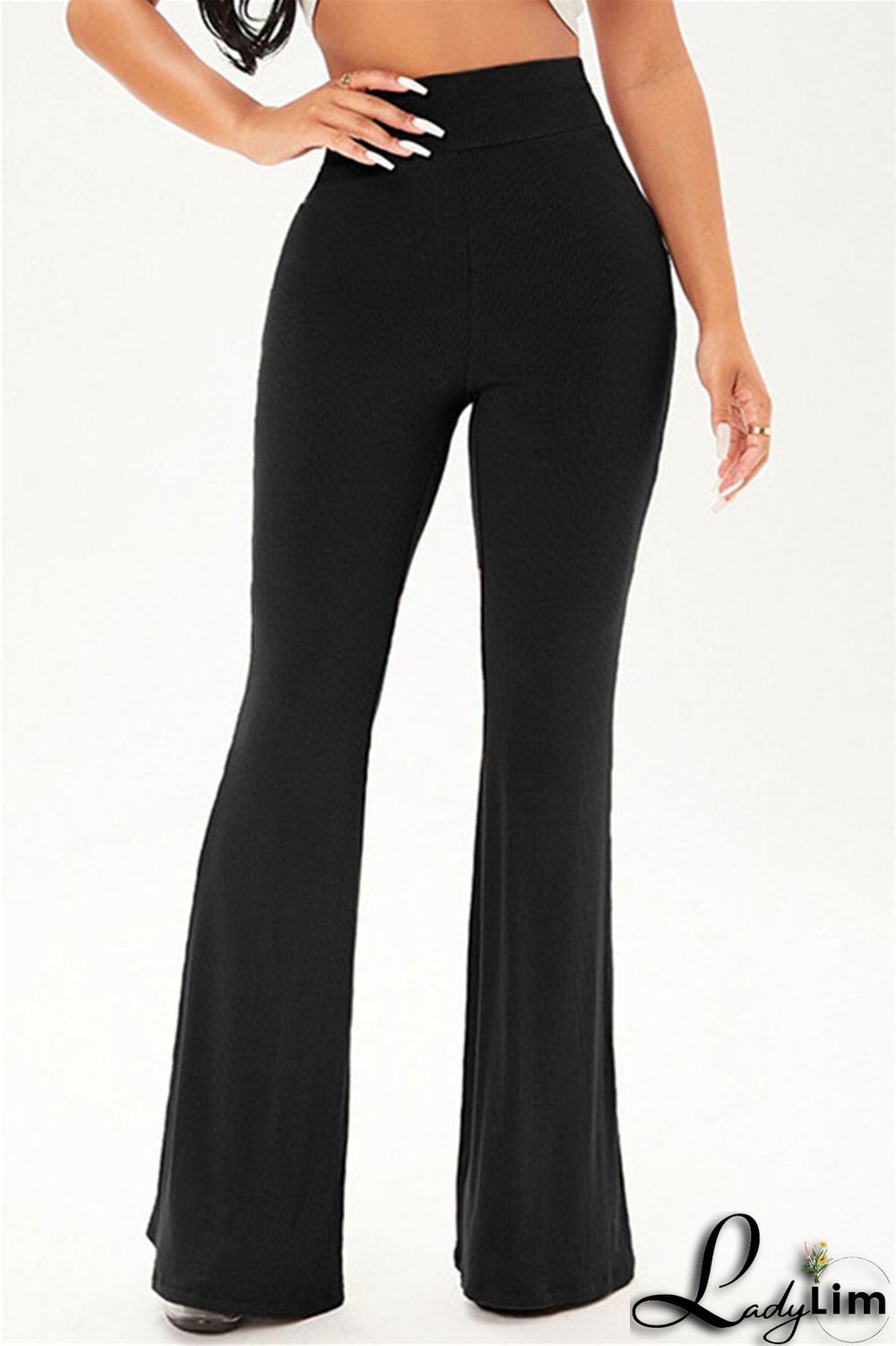 Coffee Fashion Casual Solid Basic Regular High Waist Speaker Trousers