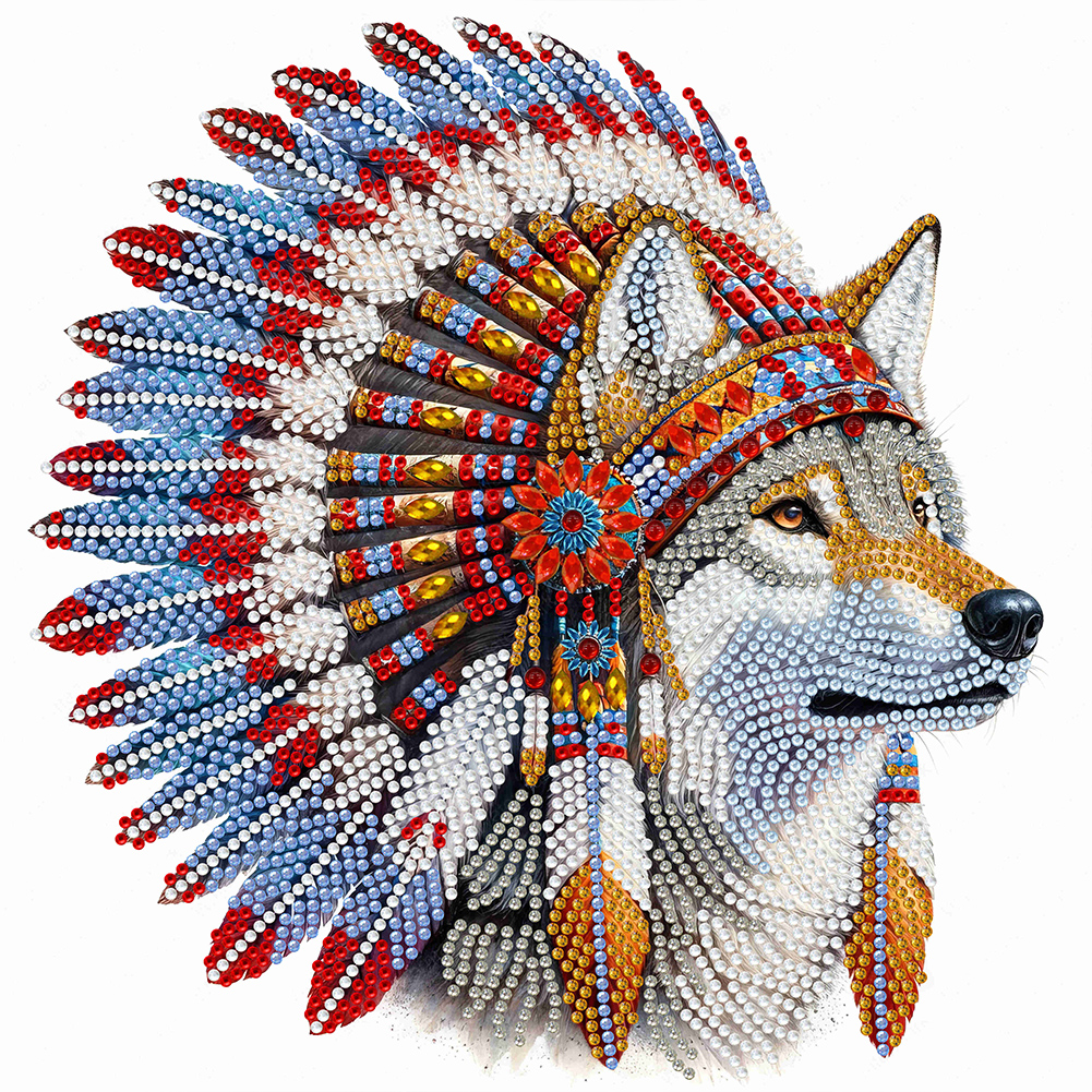 Indian Wolf 30*30CM (Canvas) Special Drill Diamond Painting gbfke