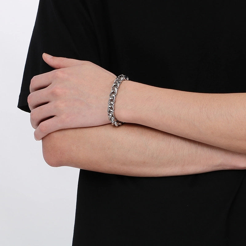 Fashion Stainless Steel 10mm Basket Chain Woven Chain Casting Buckle Necklace