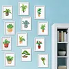 12 pi&egrave;ces de plante en pot - 1 kit de peinture en diamant carr&eacute; &agrave; perceuse DIY 5D pour adultes d&eacute;butants d&eacute;coration int&eacute;rieure peintures diamants art 5,91x7,09 in