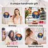 (18.5cm)DIY Acrylic Jigsaw Puzzle Window Hanging with Hanging Chain DIY Stained Glass Decoration Round Window Puzzle Decor for DIY Craft Project (Sunrise)