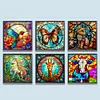 6pcs Diamond Painting -DIY Round Drill Glass Animal