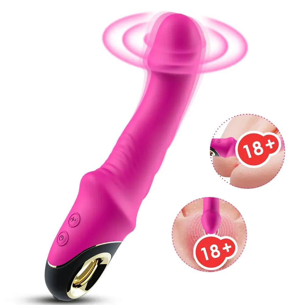 Ergonomics Curved Clitoral G Spot Dildo Vibrator Sex Toys - Rose Toy