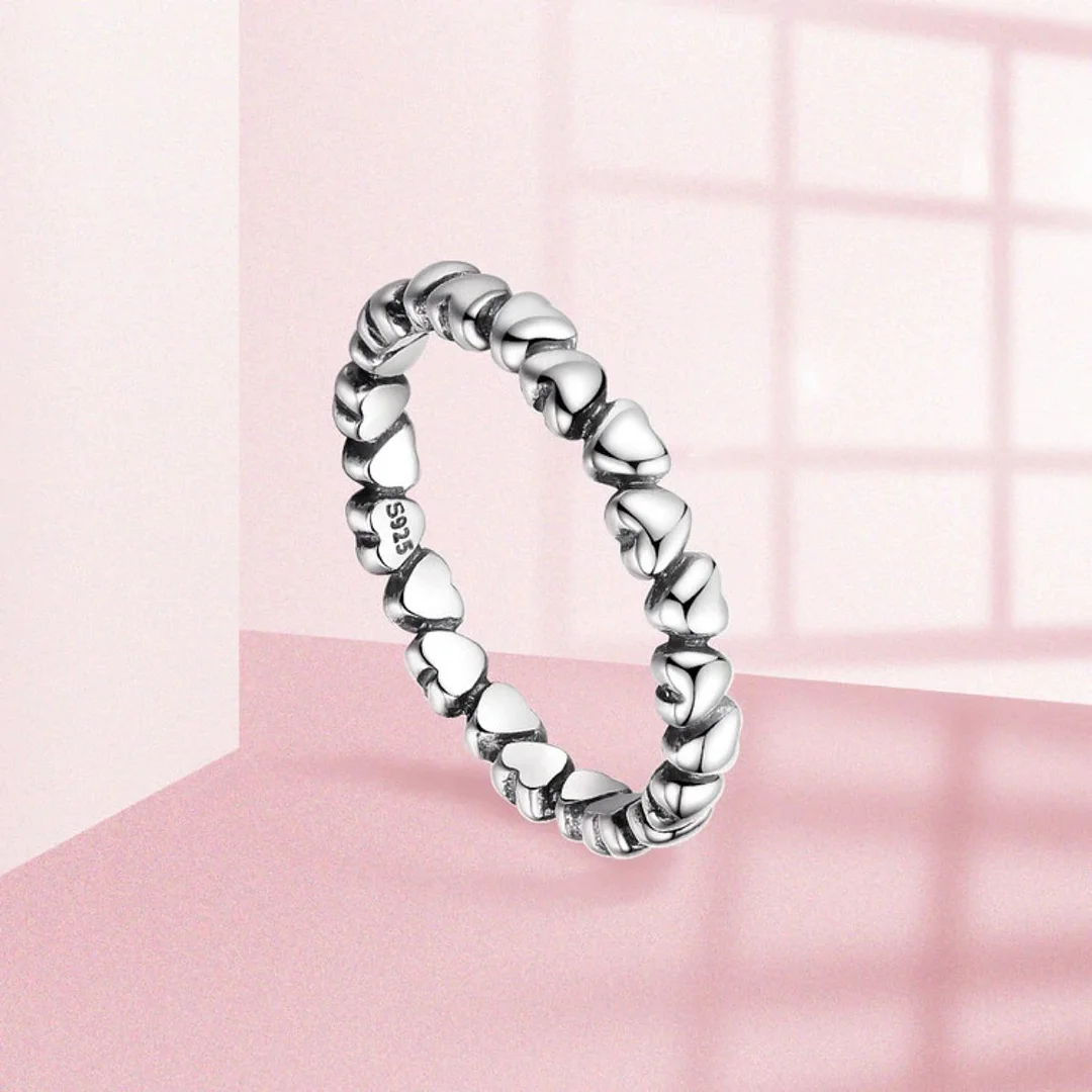 Stunning Sterling Silver Forever Love Heart Ring