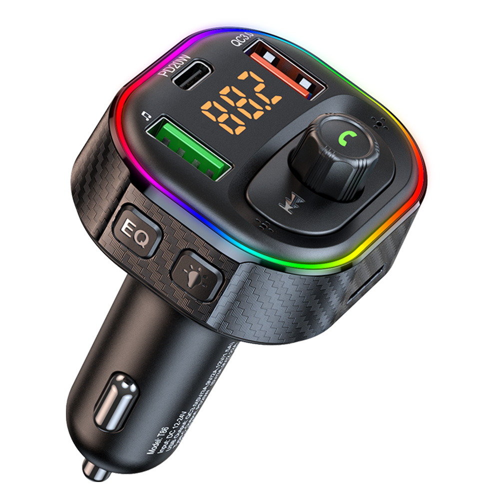 

LED FM Transmitter MP3 Player Bluetooth-compatible QC3.0 PD Charger Car Kit, 501 Original