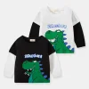 Kid Baby Boy Dinosaur Long-sleeved Round Neck Shirts