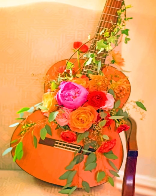

Guitar With Flowers – Paint By Numbers - 40*50CM, 501 Original