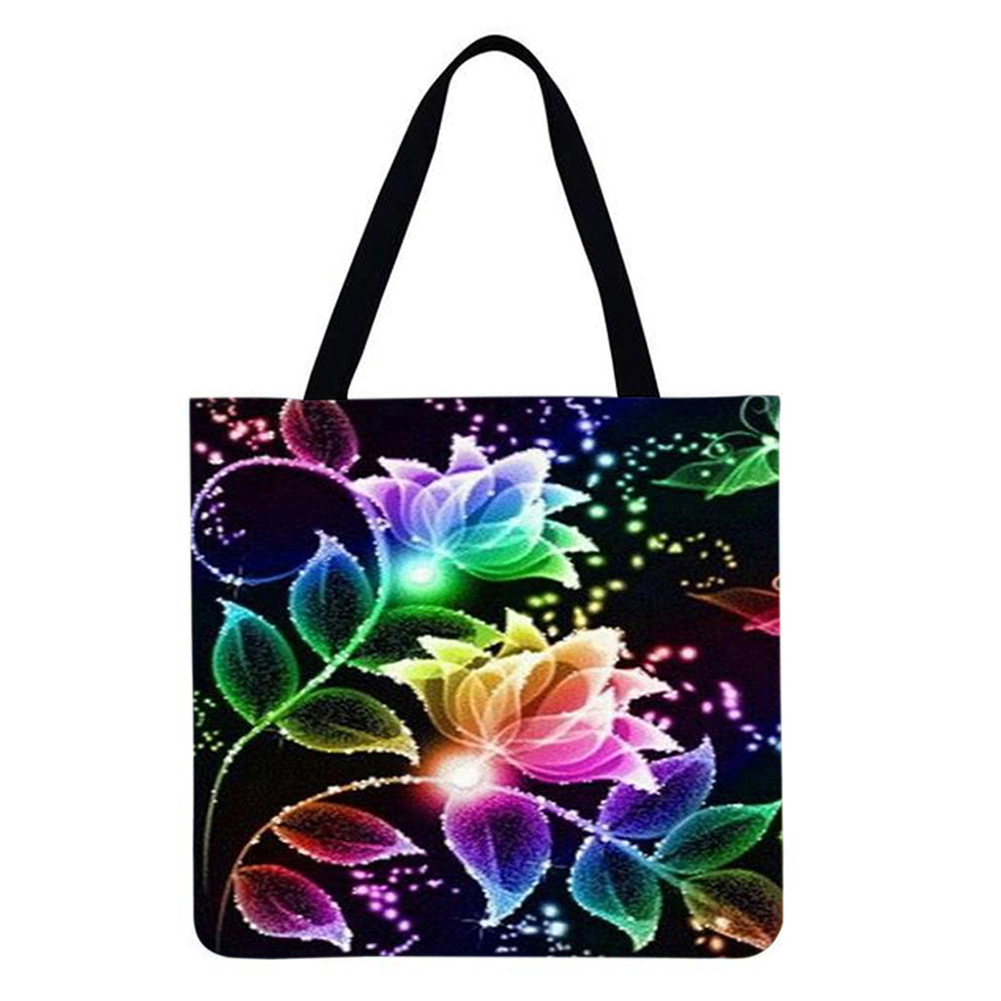 

Flowers - Environmentally Ink Linen Handbag - 40*40CM, 501 Original