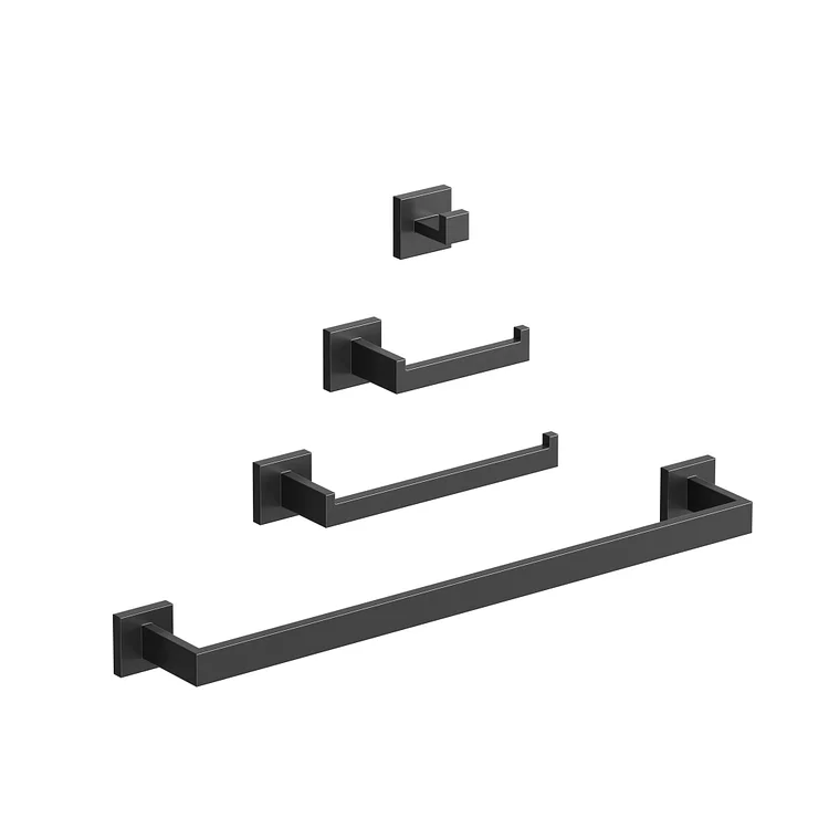 EVERSTEIN 22" Stainless Steel Bathroom Towel Rack Set in Matte Black
