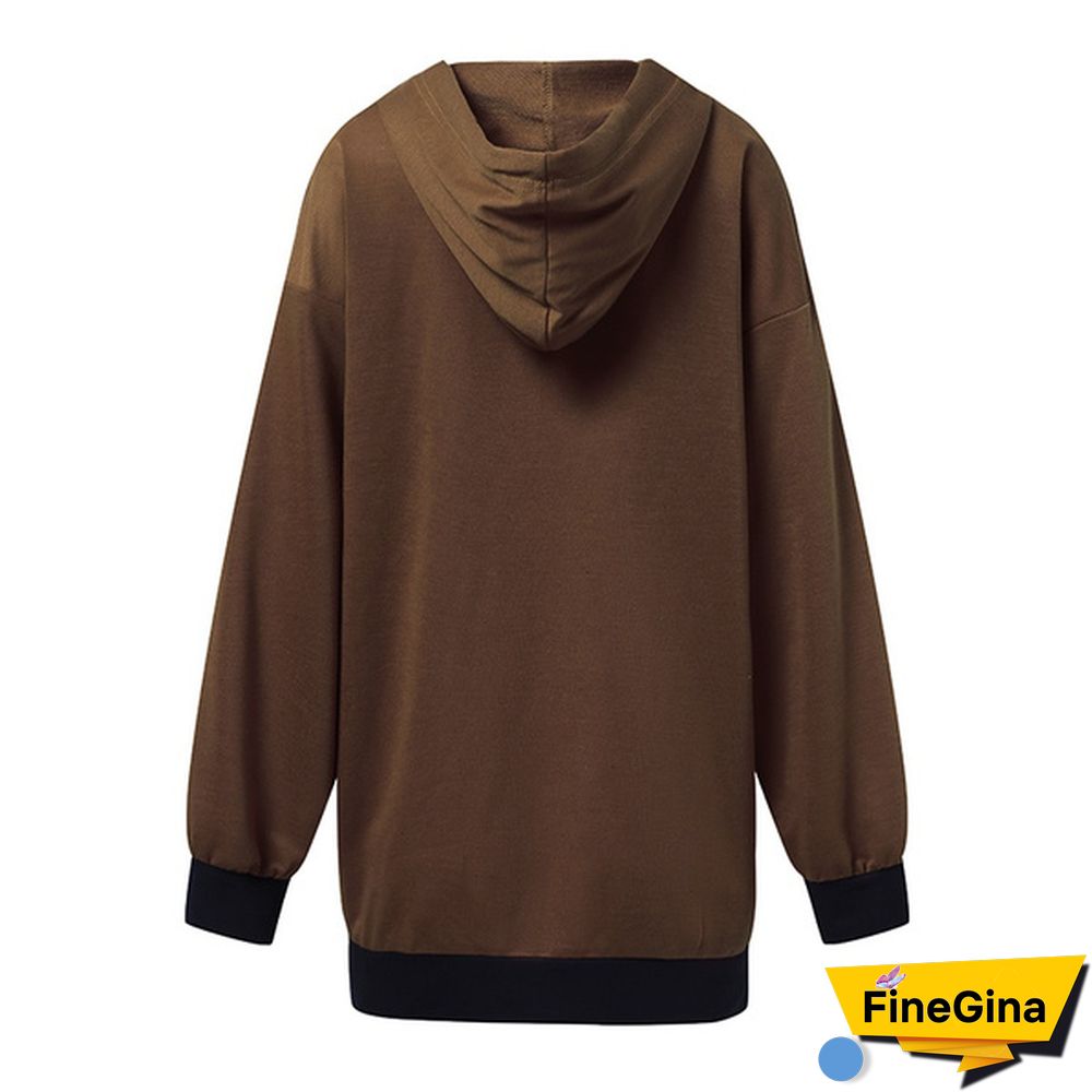 Zanzea Korean Fashion Solid Loose Hooded Sweatshirts Sports Sweatshirt Pullovers Women Casual Hoodies