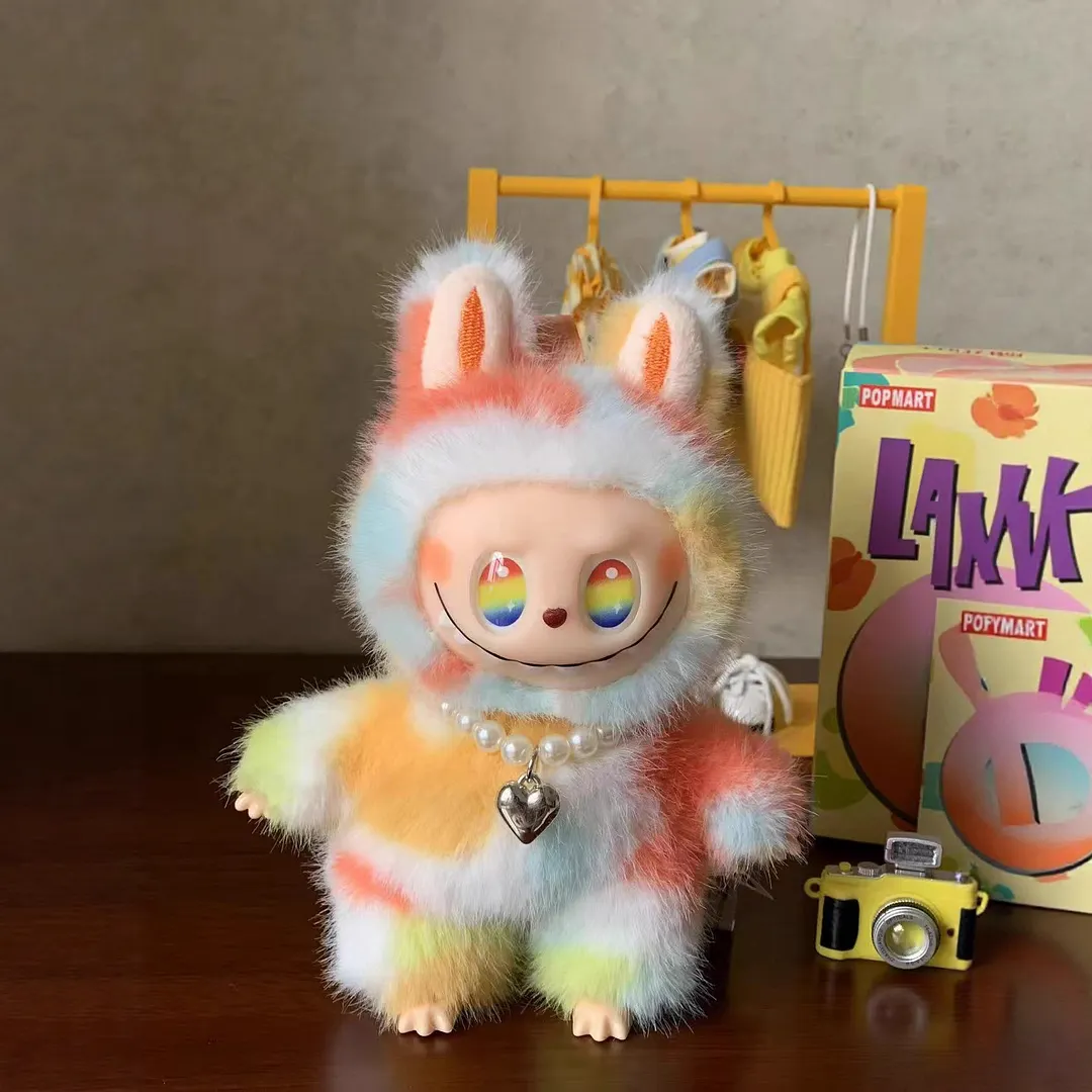 Applicable to genuine labubu lab cloth plush doll bubble mart trendy play blind box doll gift high-end doll