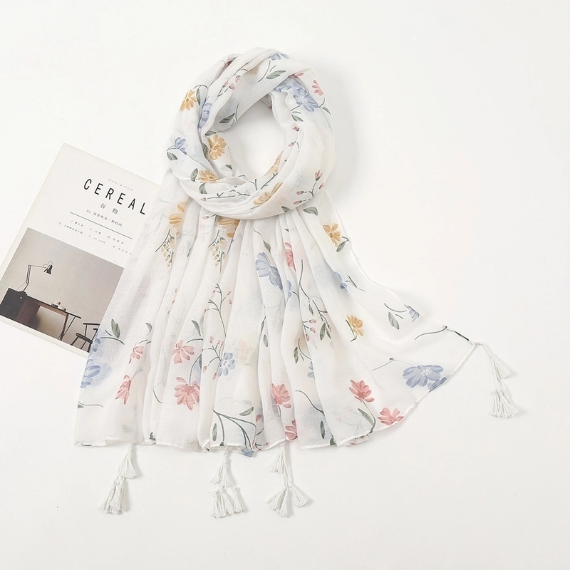 Women’S Bohemian Geometric Cotton And Linen Scarf