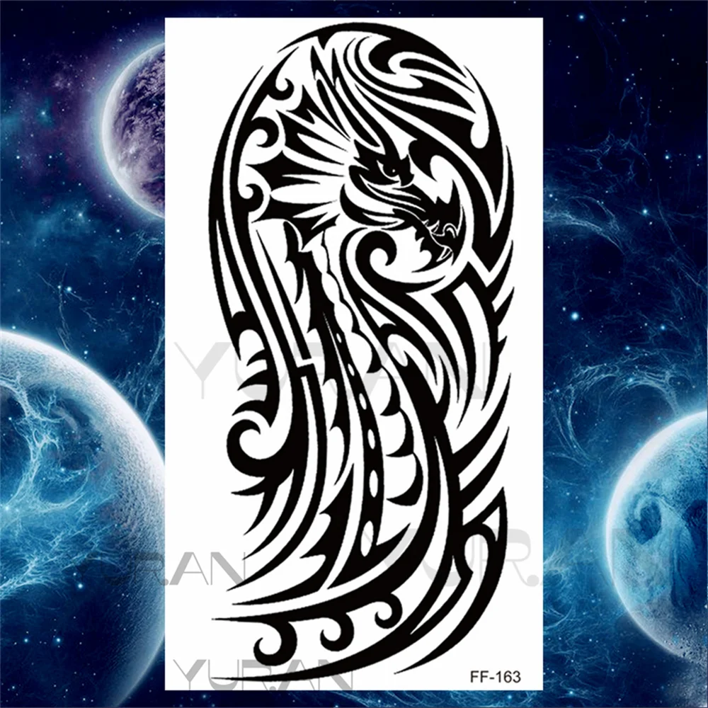 Sdrawing Scary Temporary Tattoos For Men Women Realistic Wolf Forest Lion Tiger Vampire Compass Fake Tattoo Sticker Arm Body Tatoos