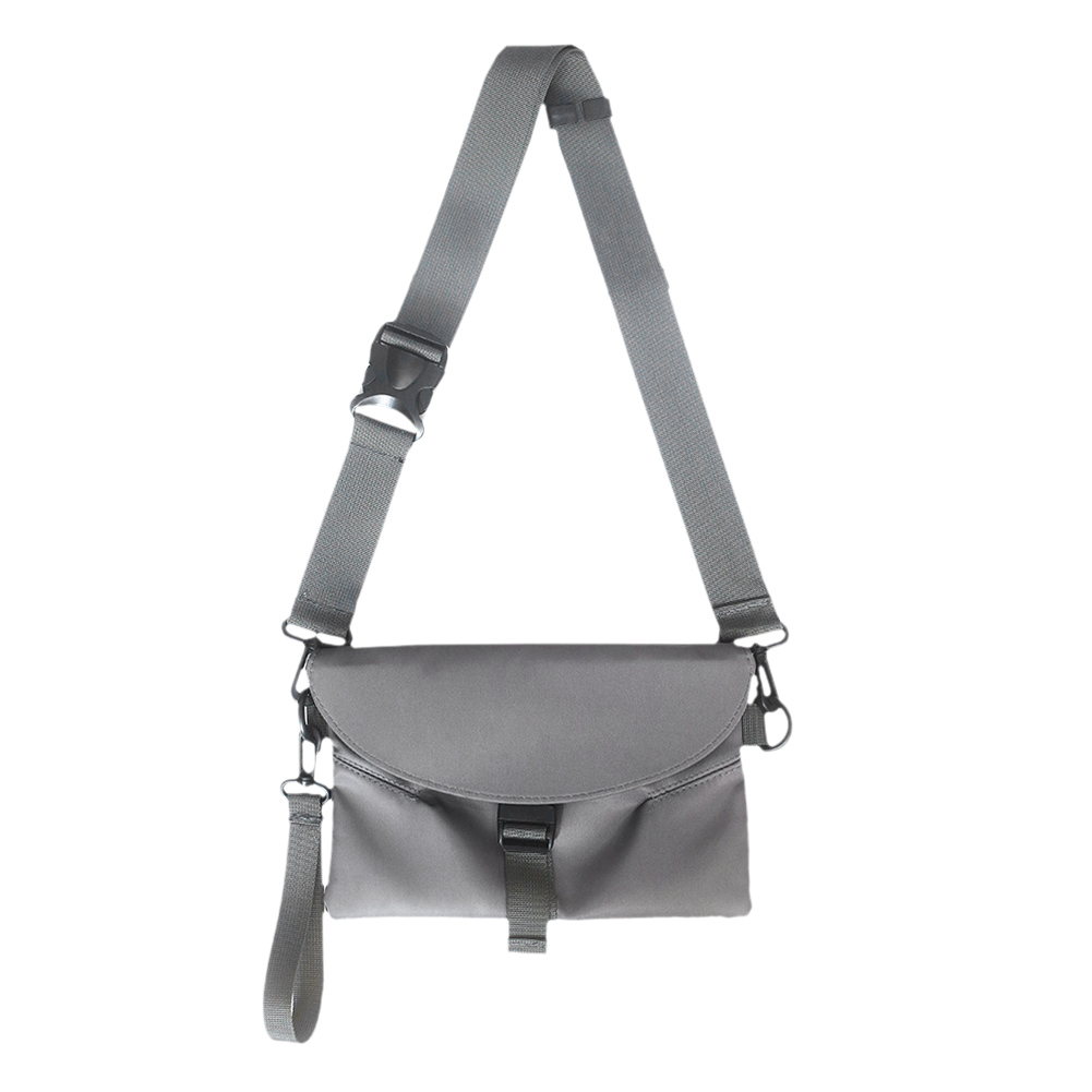 

Casual Unisex Solid Color Chest Shoulder Bag Nylon Messenger Waist Handbags, Grey, 501 Original