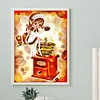 Diamond Painting -DIY Round Drill Girl with Coffee Bean