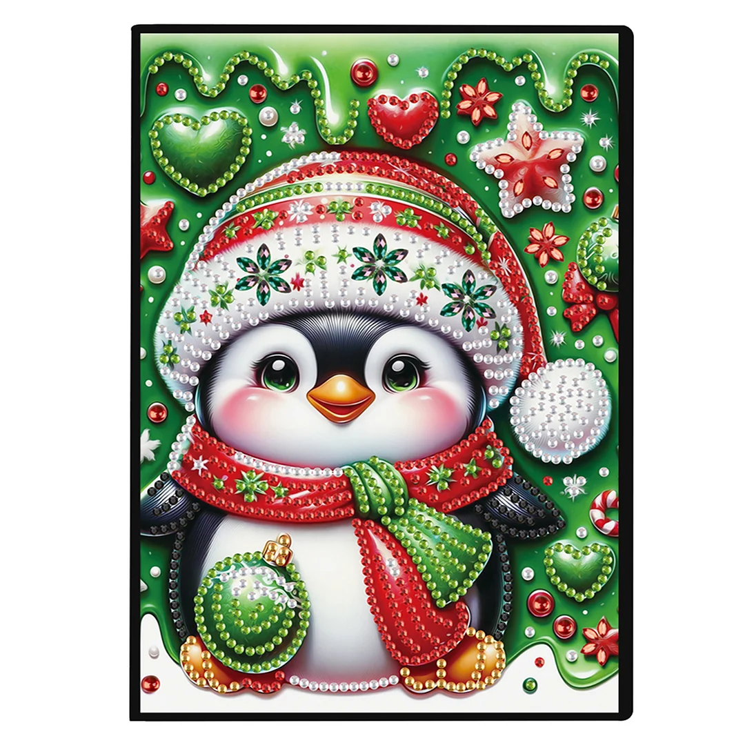 2pcs Christmas Partial DIY 50 Pages A5 Diamond Painting Notebook for Study Home