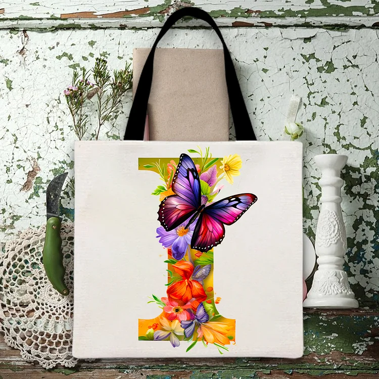 Type I Butterfly Print Canvas Bag-BSTC1257