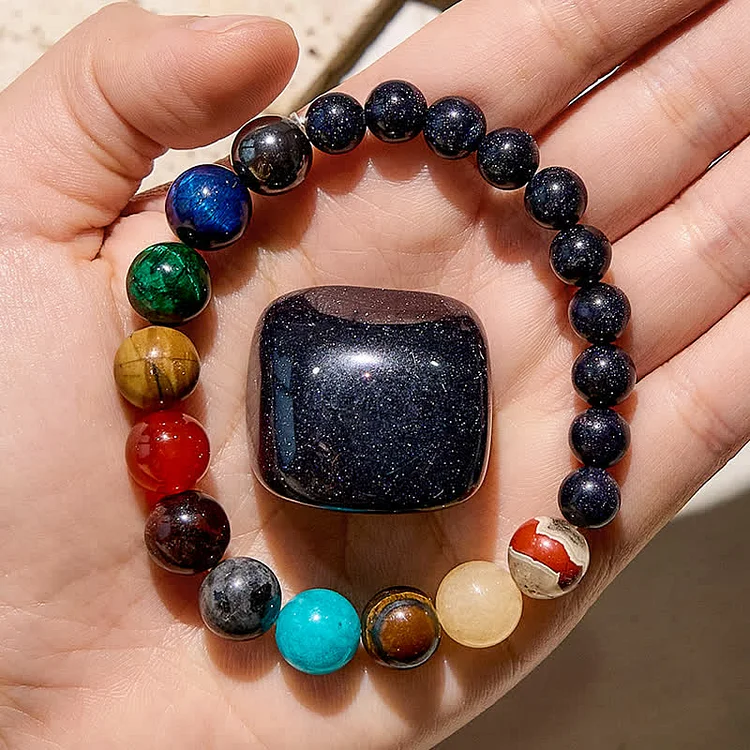 Olivenorma Cosmic Galaxy Colorful Stone Seven Chakra Yoga Bracelet