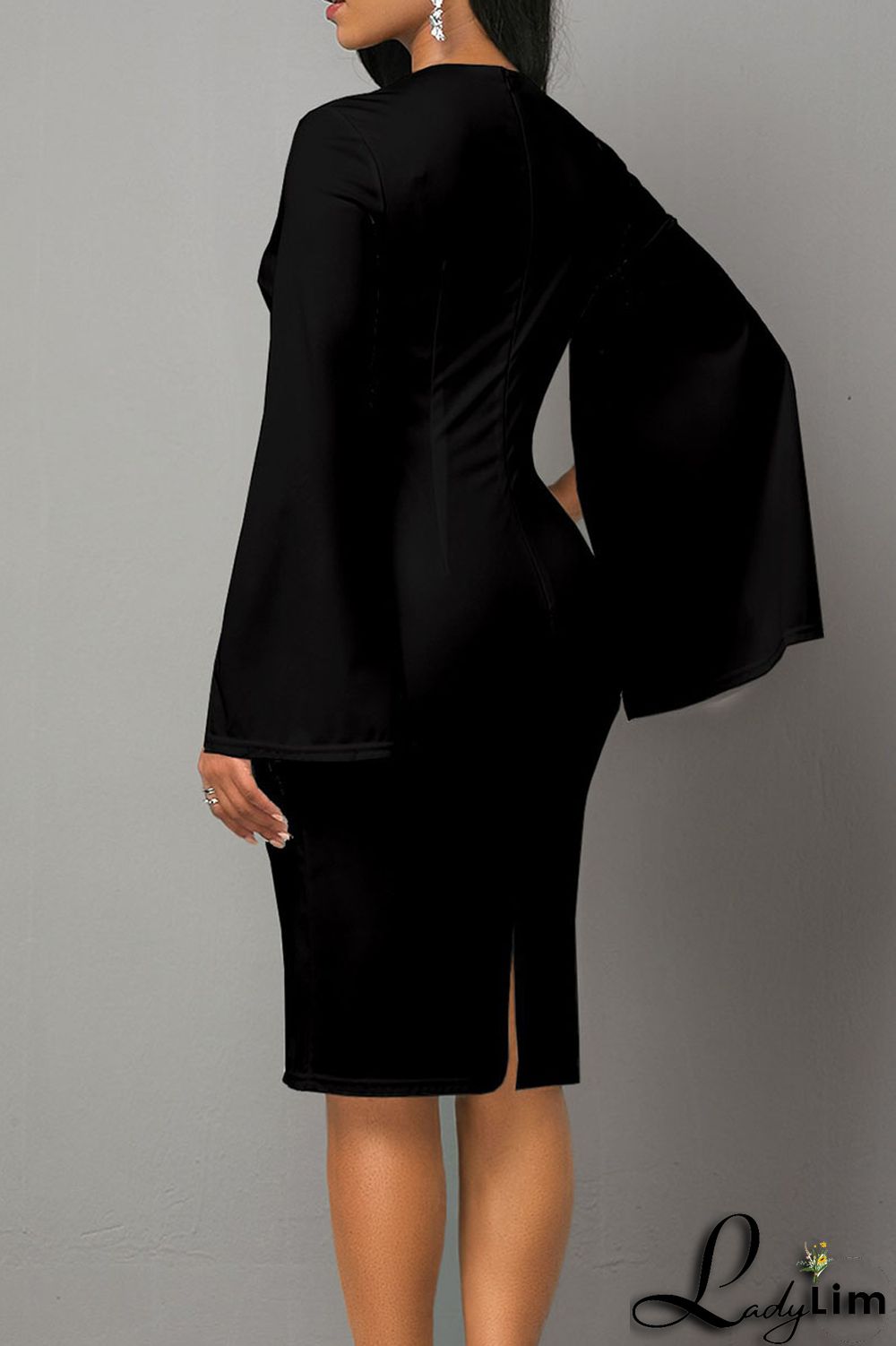 Black Casual Elegant Print Patchwork O Neck One Step Skirt Dresses
