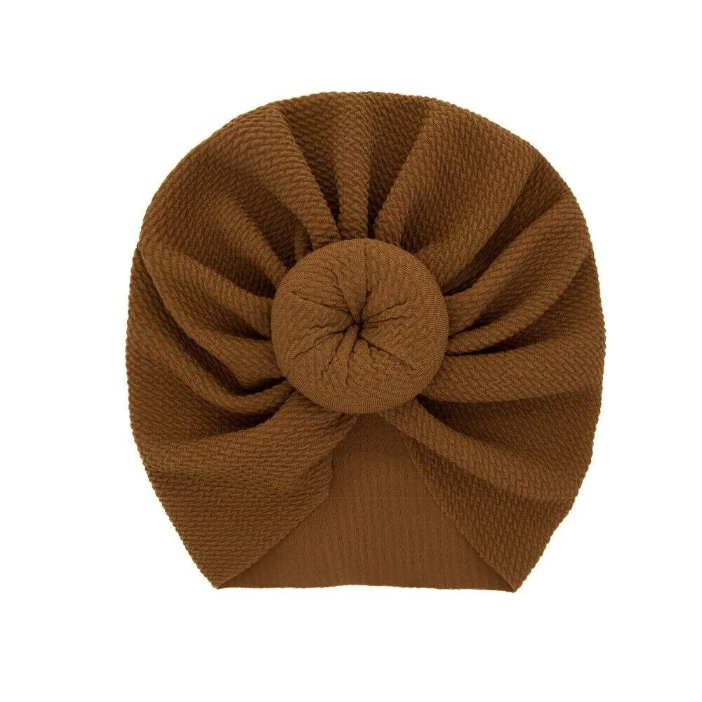 2019 Baby Accessories Newborn Toddler Kids Baby Boy Girl Solid Knot Hats Turban Cotton Beanie Candy Color Hat Winter Warm Cap