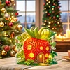 (US Local)Double Sided Special Shape Strawberry House Diamond Painting LED Light Ornaments
