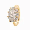14K Yellow & White Gold 2.5ct Oval Cut Lab Diamond Halo Ring