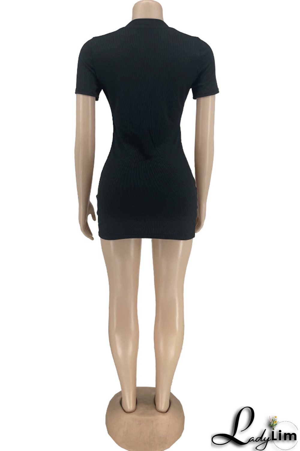 Rose Red Sexy Patchwork O Neck Pencil Skirt Dresses