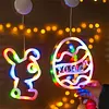 Easter Window Lights 2 Pack Easter Egg and Bunny Shaped Battery Operated Indoor Lights Holiday Decorations for Indoor Outdoor Party Decor
