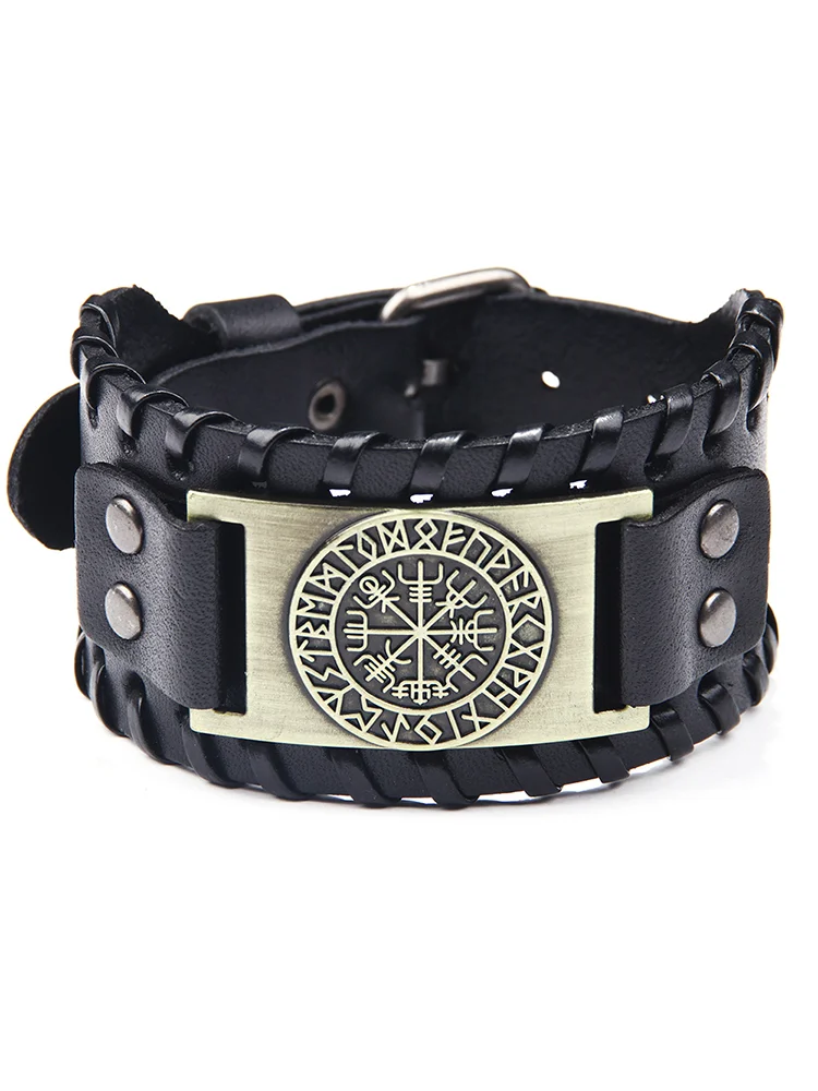 Men's Vintage Retro Viking Compass Vegvisir Bracelet / Rvogue / Rvogue