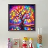 Colorful Tree Of Life - 11CT Counted Cross Stitch - 45*45cm - Natural