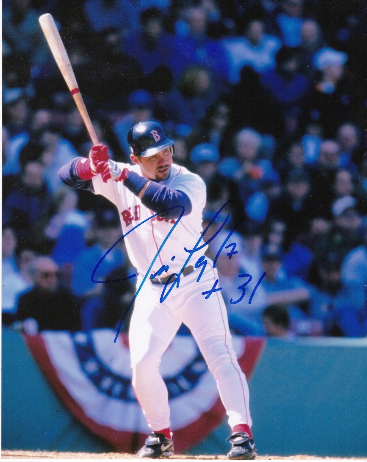 JIM LEYRITZ BOSTON RED SOX ACTION SIGNED 8x10