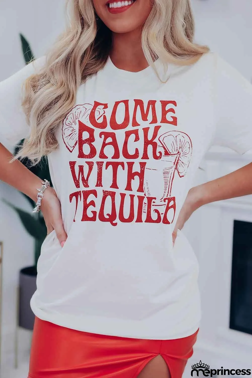 Come Back With Tequila Graphic Print Short Sleeve T Shirt