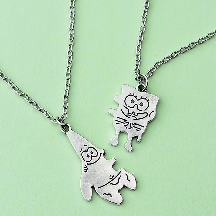 Spongebob and sale patrick friendship necklaces