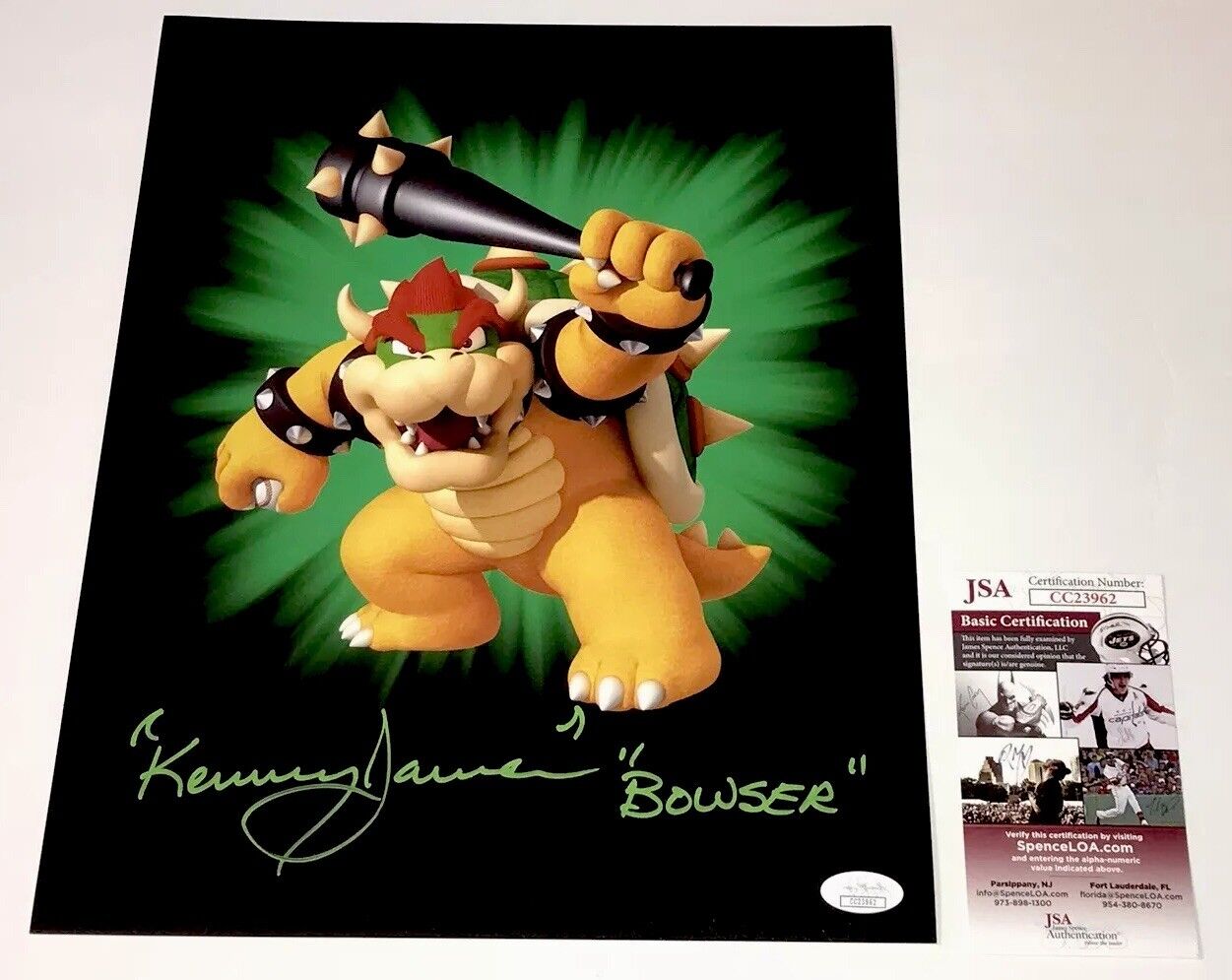 KENNY JAMES Signed BOWSER 11x14 Nintendo Super Mario Photo Poster painting Autograph JSA COA