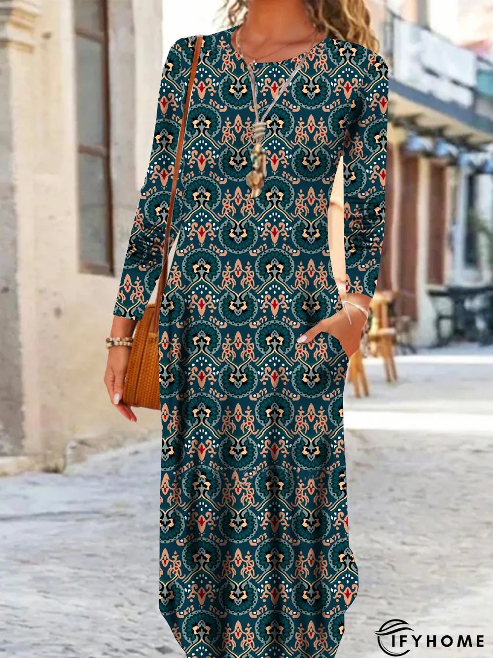 Crew Neck Loose Dress | IFYHOME