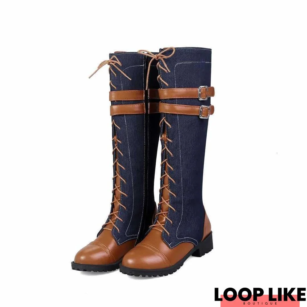 Round Toe Fashion Knee-High Boots