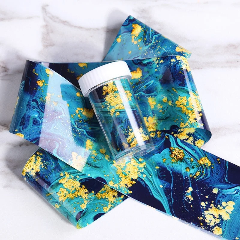 1Pc Opal Jelly Water Decals Gradient Effect White Protein Nail Art Transfer Stickers 3D Nail Sticker Marble Nail Foil Decoration