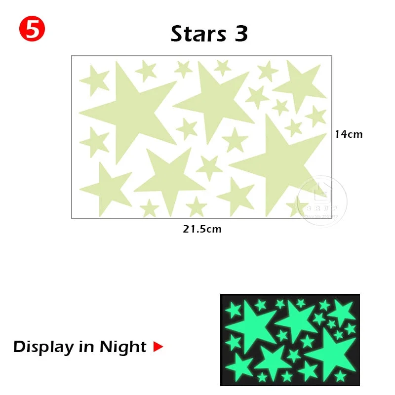 Luminous Space Stars Bubble Wall Stickers Tape for Kids Room Baby Nursery Home Decoration Wall Decals Glow in the Dark Bedroom