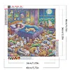 Fille et chats-perceuse ronde peinture diamant-40*40cm
