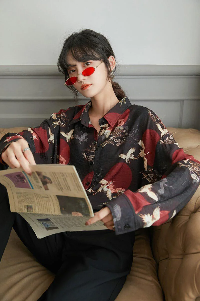 Brownm Pattern Long Sleeve Shirt