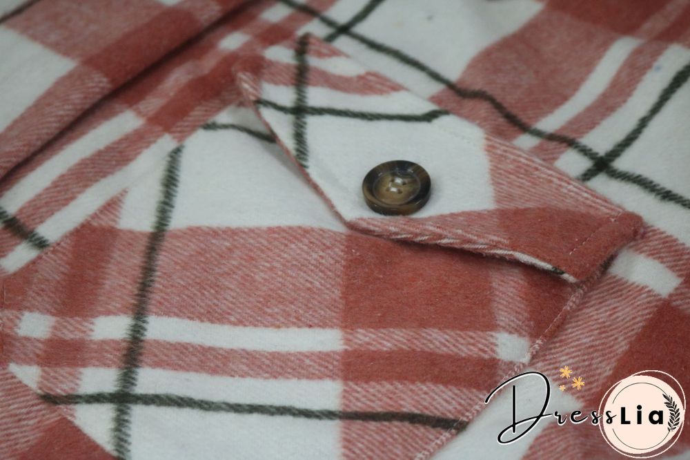 Classic Check Single-breasted Long Woolen Coat