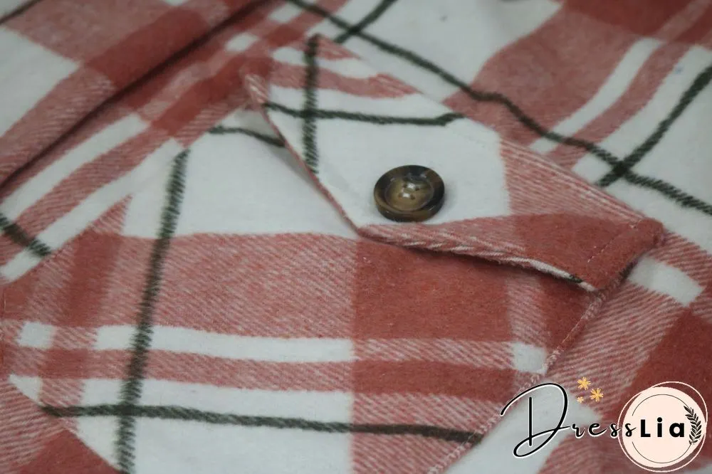 Classic Check Single-breasted Long Woolen Coat