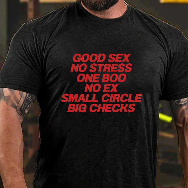 Good Sex No Stress One Boo No Ex Small Circle Big Checks T-Shirt ctolen
