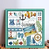 >SALE<Embroidery Cotton Thread 16CT Printed Four Seasons of Summer Cross Stitch24x23cm