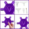 3D Printed Hexagonal Diamond Painting Pen with 5 Replacement Tips Diamond Painting Art Drill Bead Dot Pen Kit for Adults Beginners (Purple)