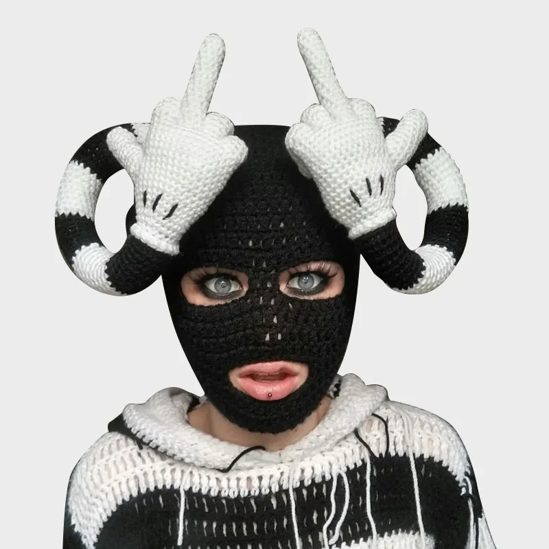 [Pre-Sale] Punk Knitted Spooky Halloween Finger Ski Mask - MADE TO ORDER