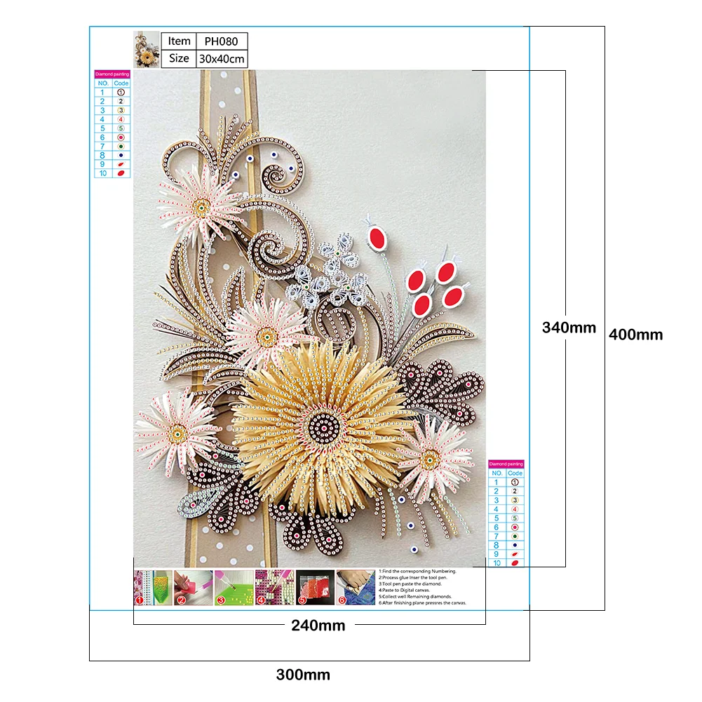Diamond Painting - Special Shaped Drill - Flower(30*40cm)
