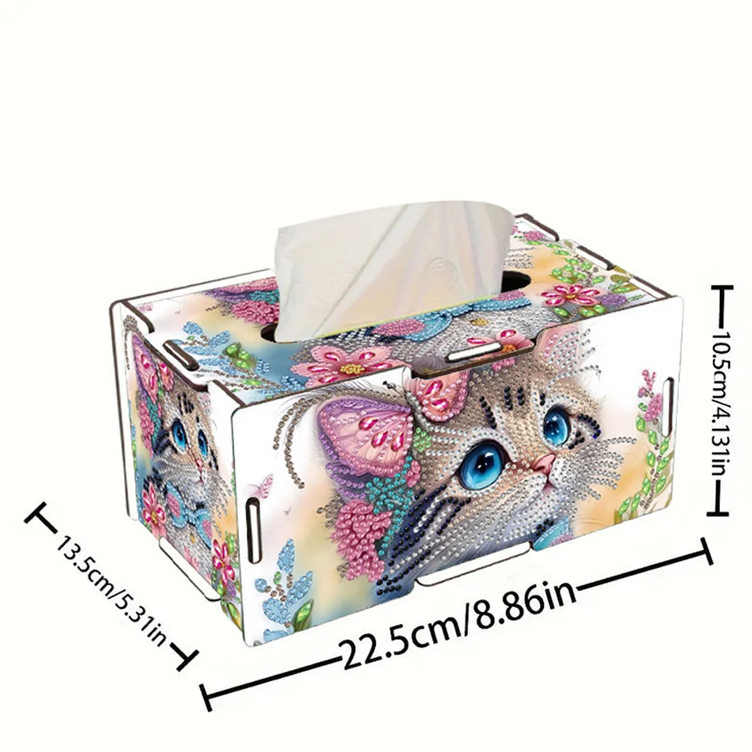 Wooden Diamond Painting Tissue Box for Home and Office Decoration(CZH014)