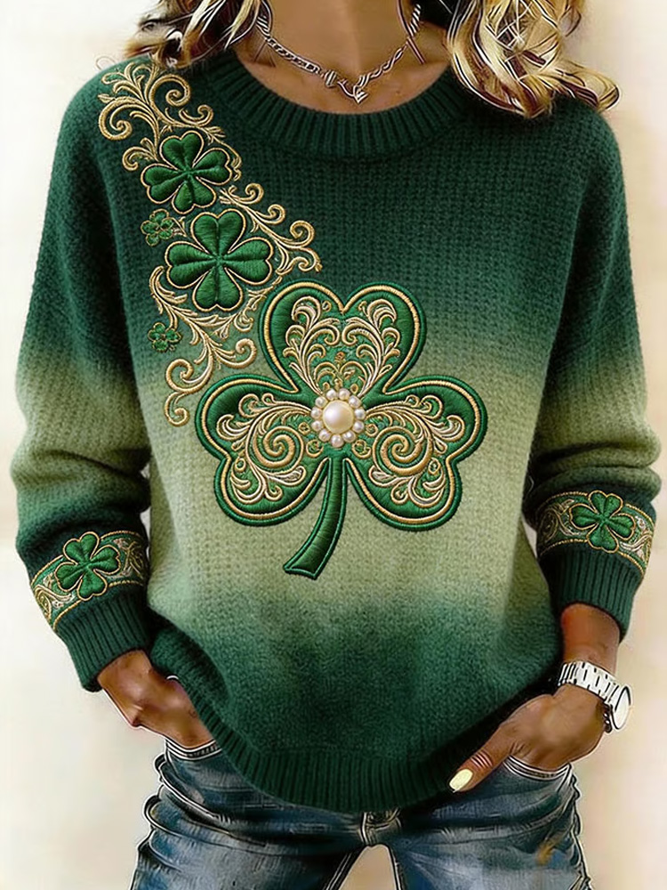 Comstylish Women's St. Patrick's Day Shamrock Art Print Top